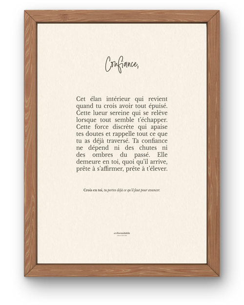 affiche citation confiance en soi areformidable encadrée décoration murale minimaliste
