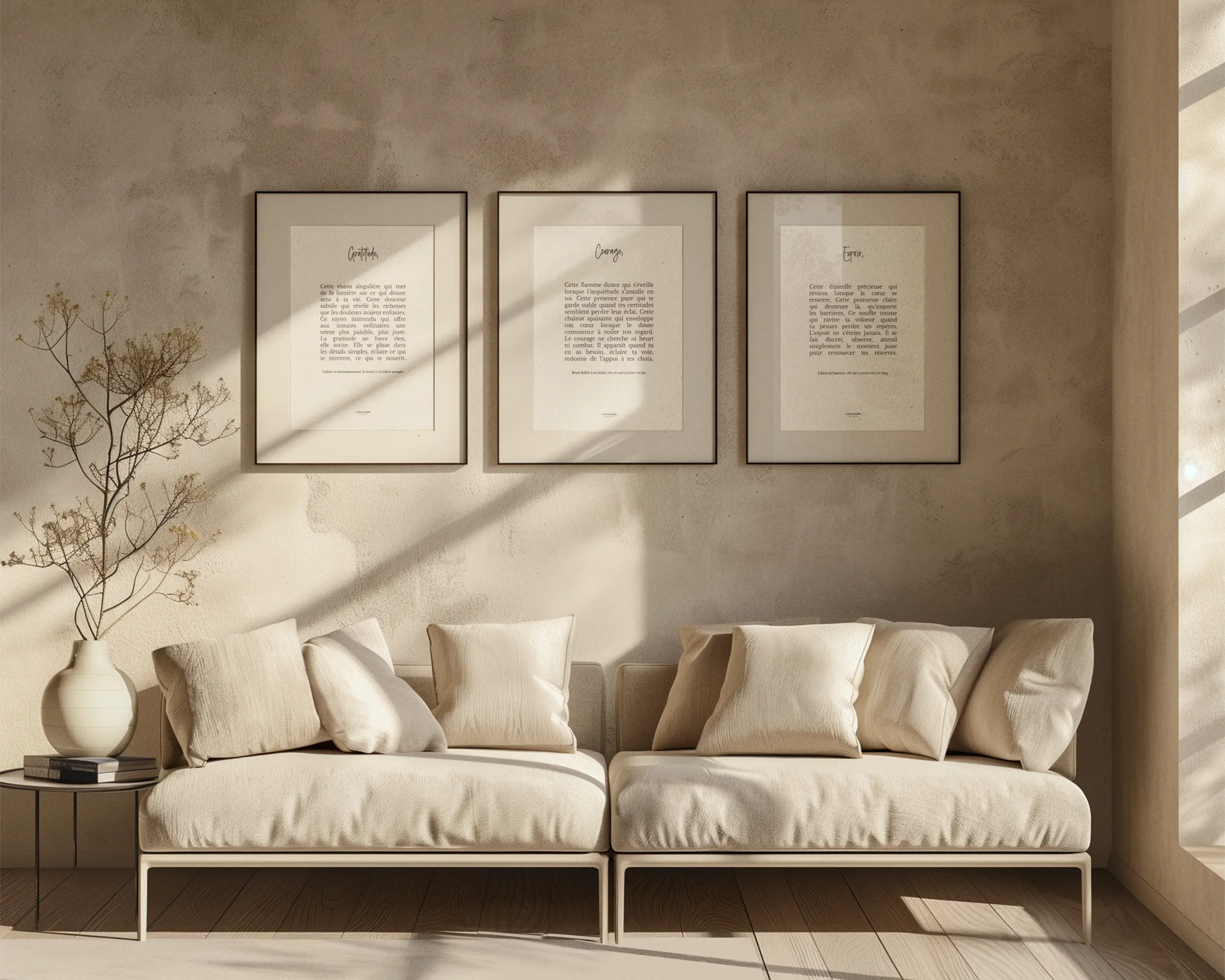 affiches citations inspirantes areformidable décoration murale minimaliste dans salon